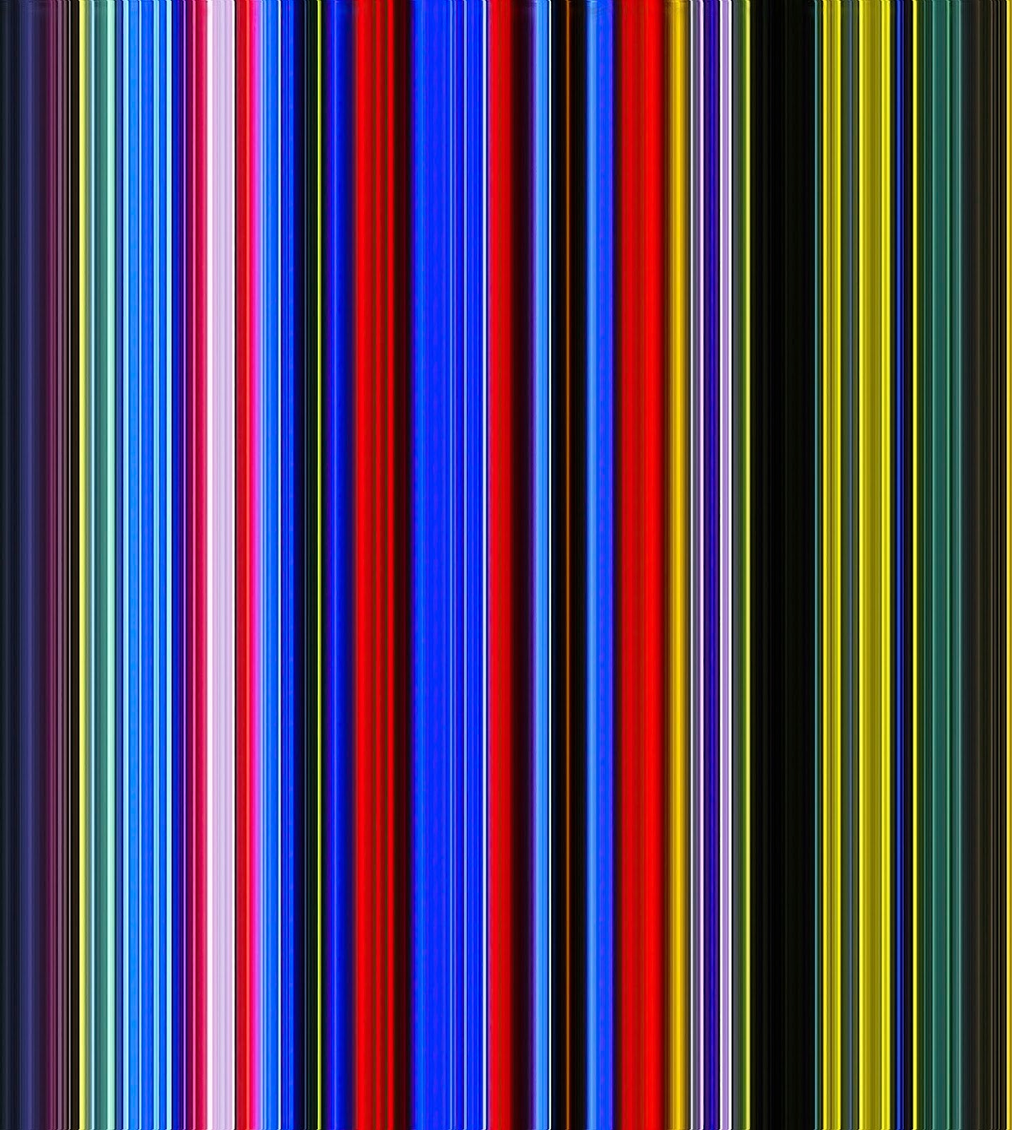 Bands of neon colors on a city street at night, luminous metal print by Maciek Peter Kozlowski.