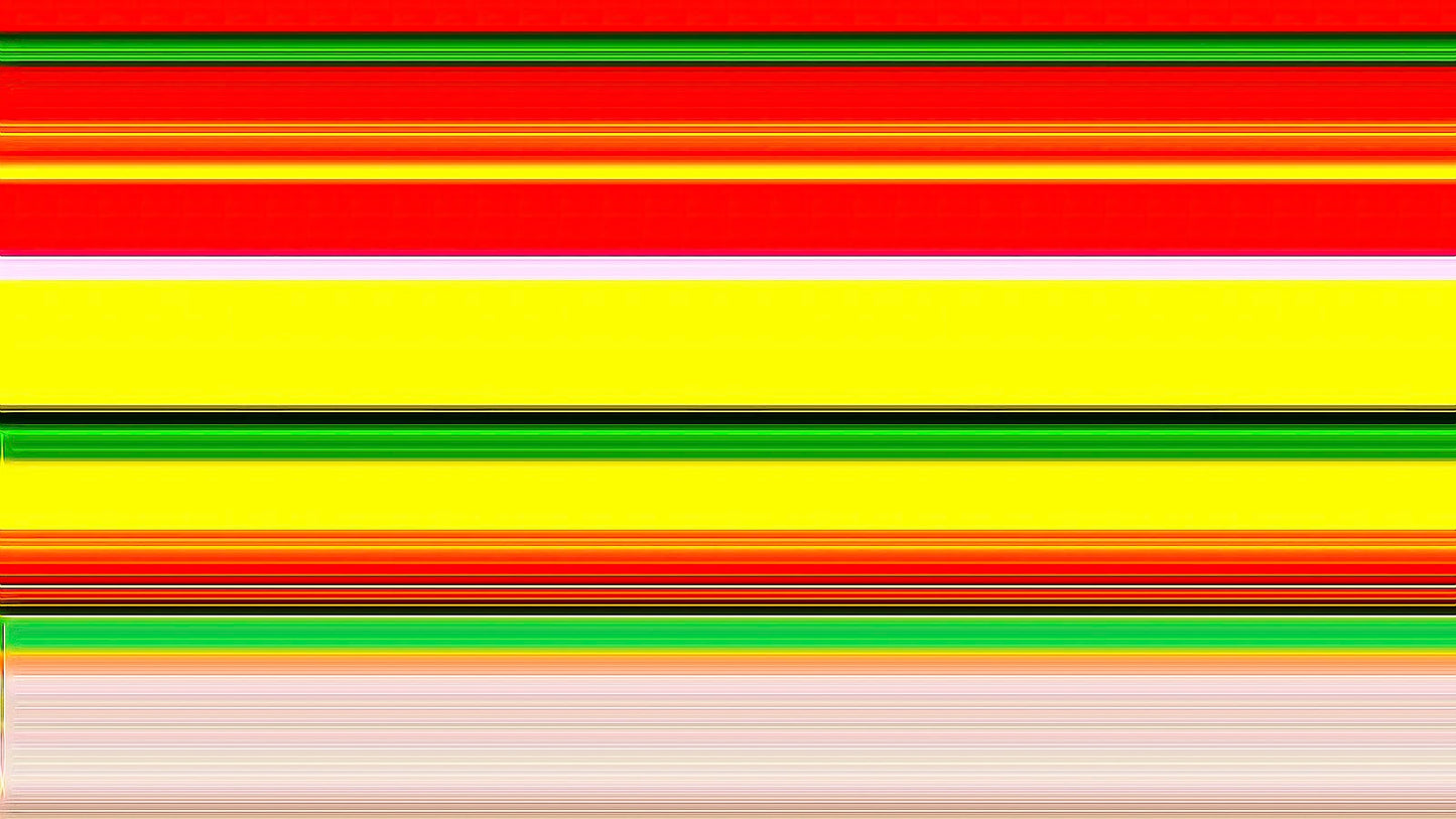 A red sun setting over fields of tan, orange, and green, printed on luminous semi-gloss metal by artist Maciek Peter Kozlowsk