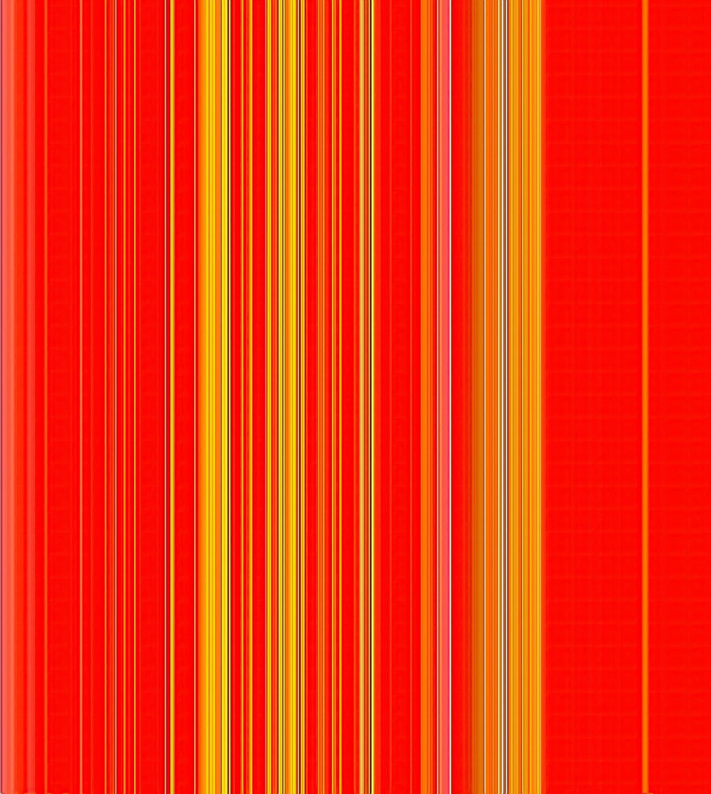 Vertical stripes of red and yellow on a luminous metal print by artist Maciek Peter Kozlowski.