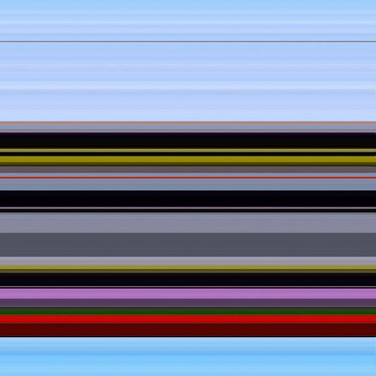 Abstract depiction of ocean drilling layers, luminous metal print by Maciek Peter Kozlowski.