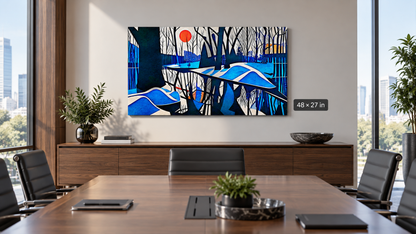 Alternate view of Orange Sunset on the Winter Flood Plain LTD Print by Maciek Peter Kozlowski