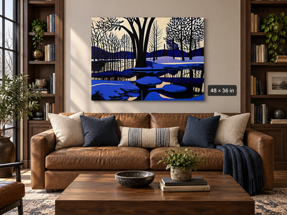 Alternate view of Snow and Water on the Flood Plain in Early Spring LTD Print by Maciek Peter Kozlowski