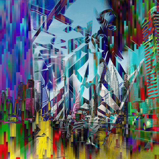 Beautiful Toronto Original by Maciek Peter Kozlowski, abstract Toronto downtown skyline centred on the CN Tower looking east