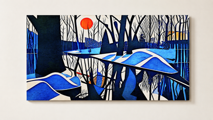 Alternate view of Orange Sunset on the Winter Flood Plain by Maciek Peter Kozlowski