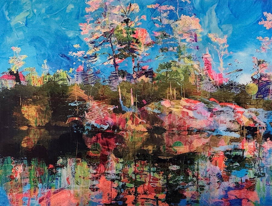 Moon Rising Over Rock Island Original