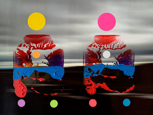 Two Spirits just floating above the land at Iqaluit, Nunavut