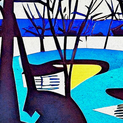 Alternate view of Yellow Sun on the River Flood Plain LTD Print by Maciek Peter Kozlowski
